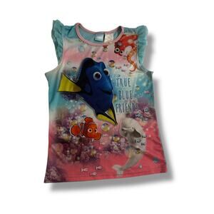 Disney Pixar Finding Dory Girls Sleep Shirt True Blue Friends Tank Top